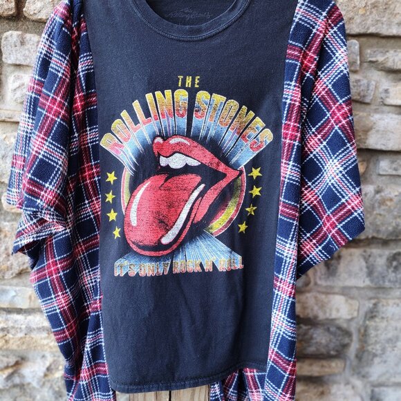 Rolling Stones Band Tee Upcycled Box TShirt - Picture 1 of 2